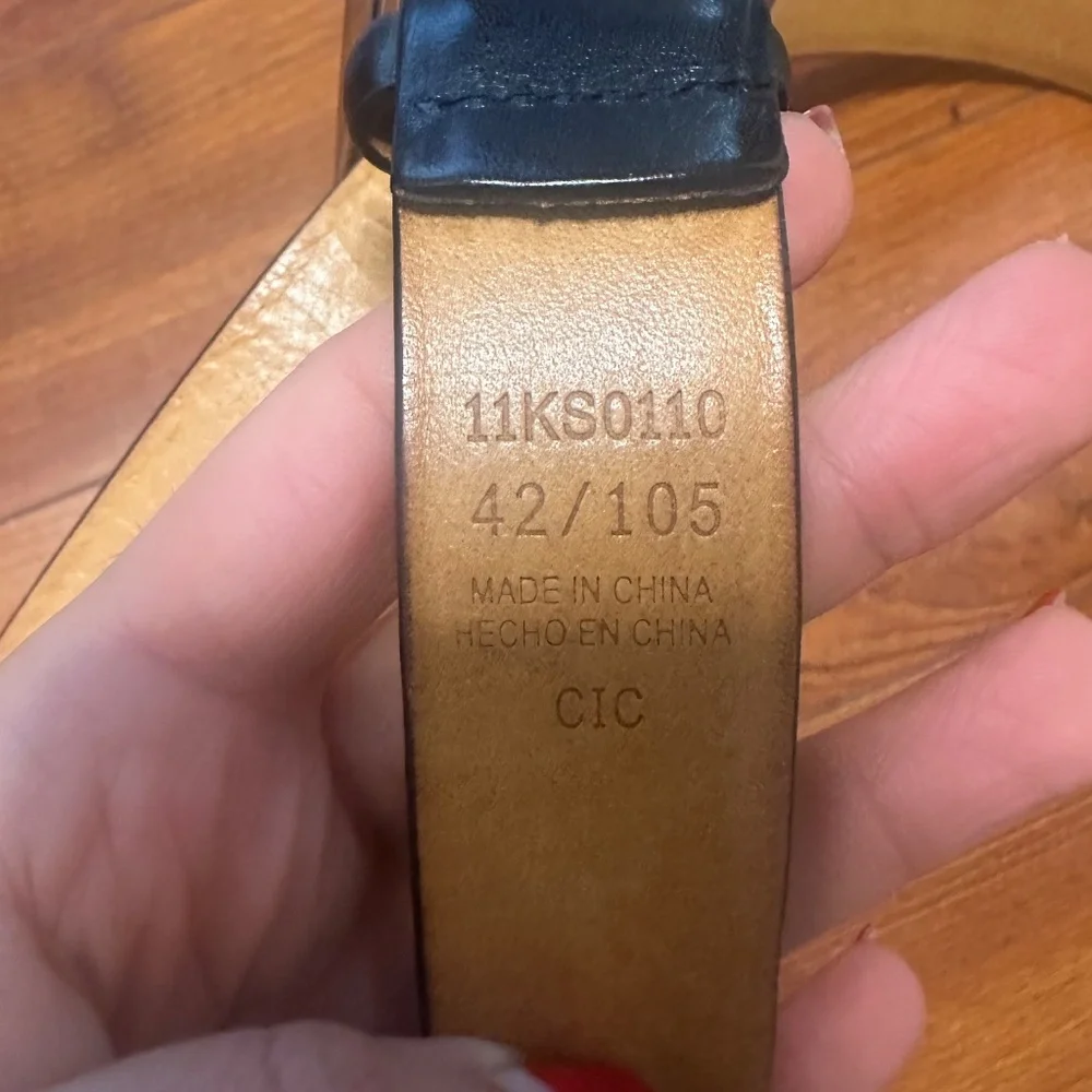 Kirkland Signature Men’s Black Leather Belt | Italian Full-Grain | Size 40